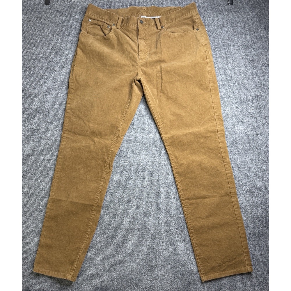 Brooks Brothers Slim‎ Fit Corduroy Pants Mens 38x33 Tan Brown Stretch